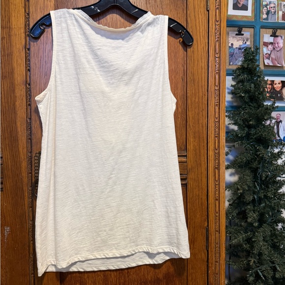 LOFT Cream Ruffle Front Tank Top - Picture 4 of 8